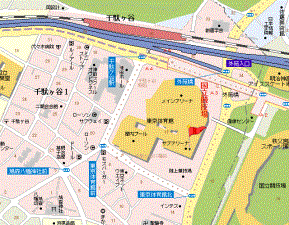 東京都渋谷区千駄ヶ谷１丁目付近地図